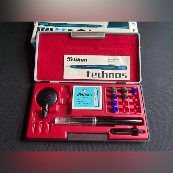 Pelikan Technos Technical Pen Kit Vintage German Made Atomic Mid-Century - Picture 4 of 7